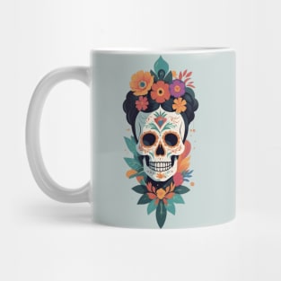 Frida's Floral Sugar Skull: Illustrated Tribute Mug